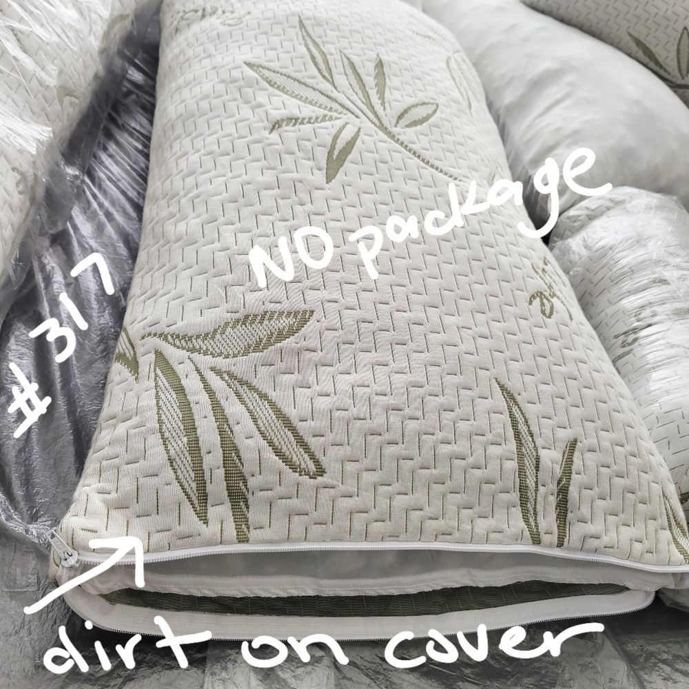 Bamboo #317 Pillow 7" Shredded Memory Foam Soft Removable Zip Cover - Picture 12 of 15